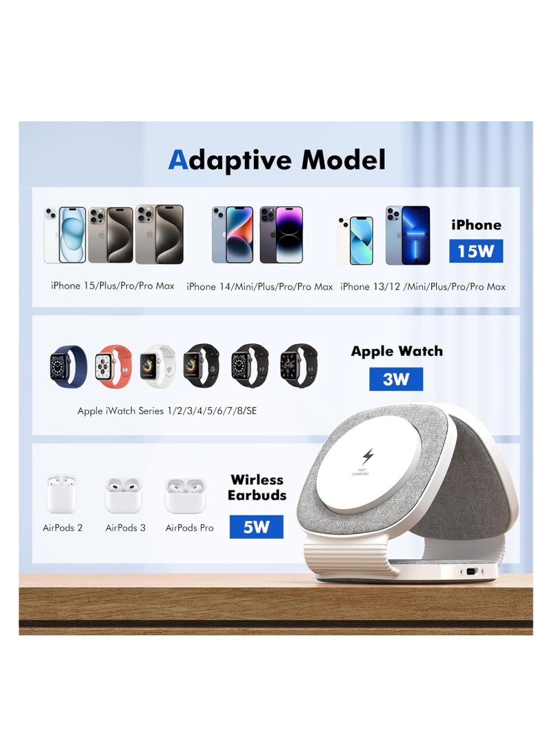 3 in 1 Wireless Charger For Apple,Magnetic Foldable Charging Station