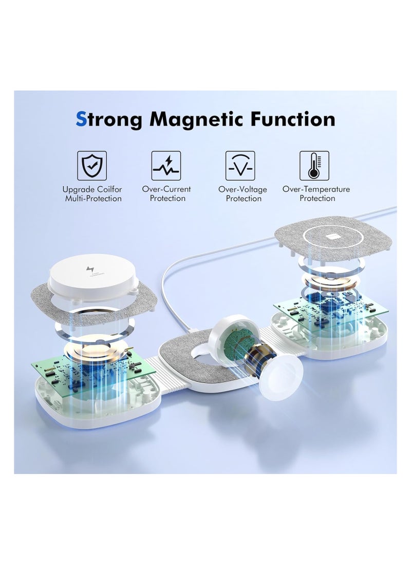 3 in 1 Wireless Charger For Apple,Magnetic Foldable Charging Station