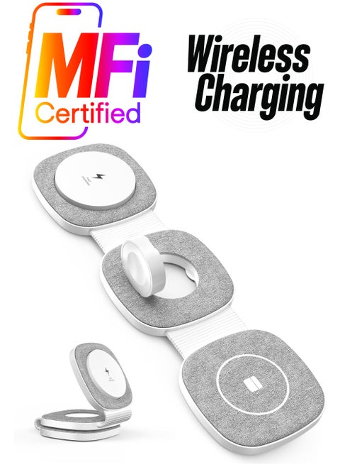 3 in 1 Wireless Charger For Apple,Magnetic Foldable Charging Station