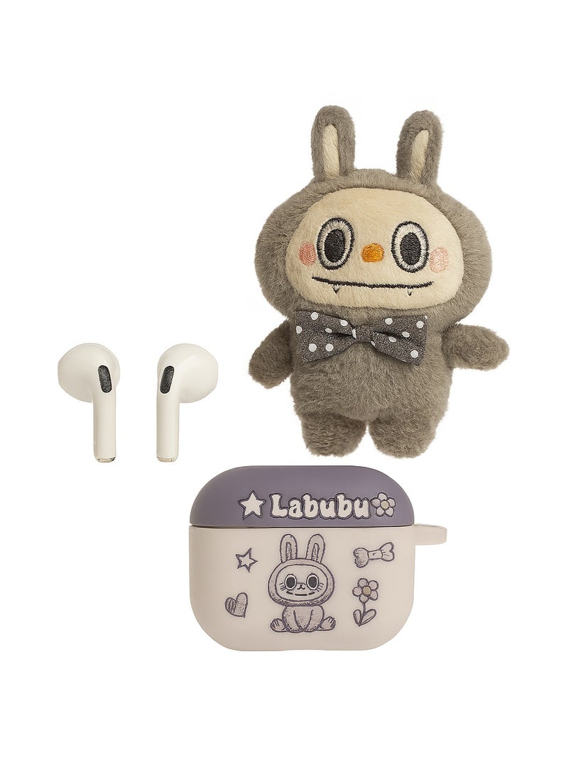 لابوبو مجموعة سماعات أذن لاسلكية LABUBU TWS-40 مع دمية محشوة وغطاء شحن مزخرف – إصدار هدية لطيف ومميز - Image 4