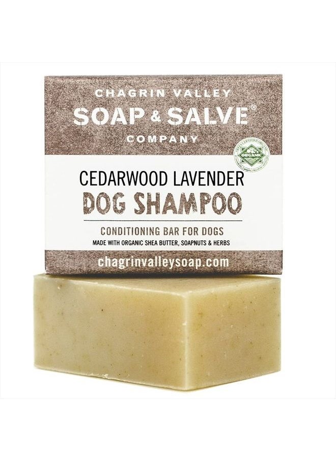 Chagrin Valley Soap & Salve Organic Natural Dog Shampoo - Cedarwood Lavender 3.8 oz Bar - Chagrin Valley Soap & Salve -  - Image 1