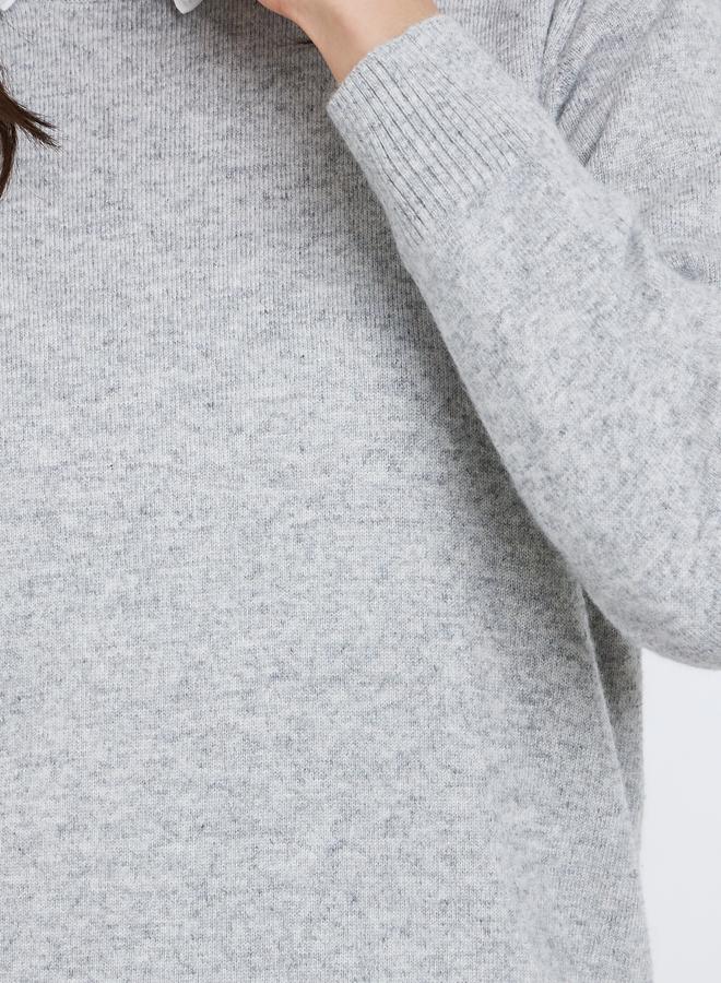 Take Two Grey Knit Sweater with Long Sleeves - Image 3