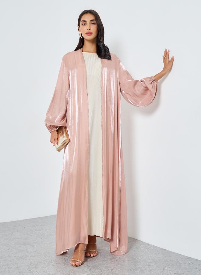 Amirah Shimmer Satin Volume Sleeve Abaya - Image 1
