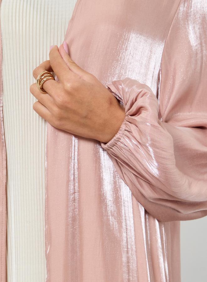Amirah Shimmer Satin Volume Sleeve Abaya - Image 4