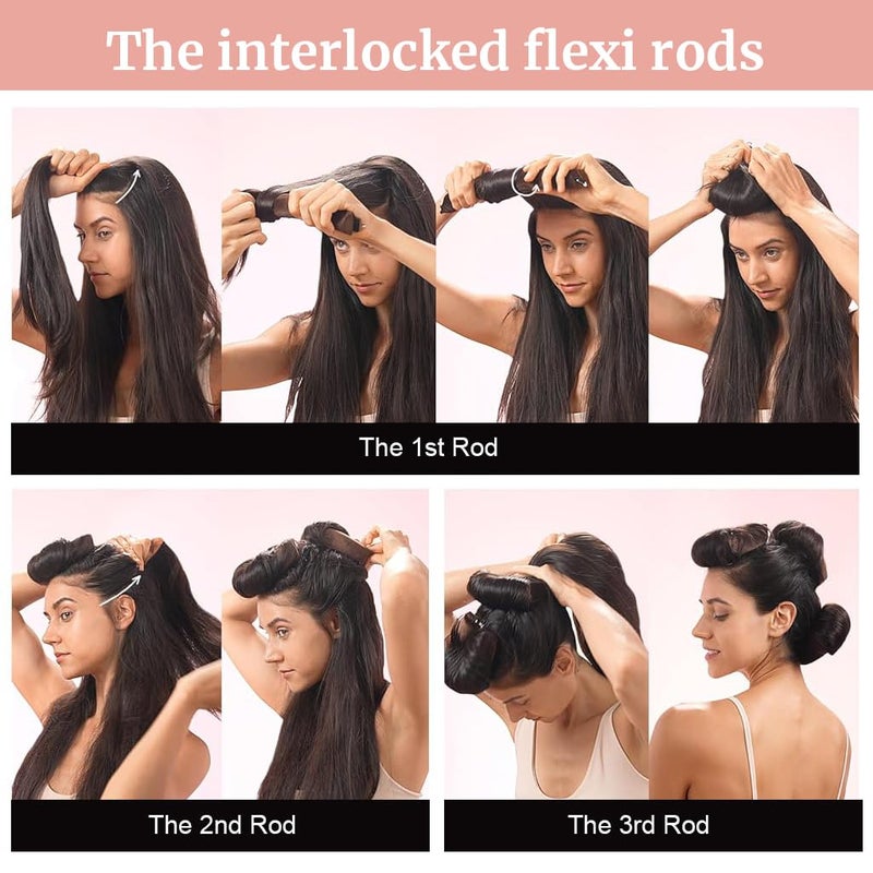 M'AYCREATE MAYCREATE® 6PCS Heatless Hair Curler to Sleep in No Heat, Satin Heatless Curls Overnight Rods Curling Set Jumbo Foam Sponge Hair Rollers Curlers for Long Hair Women Styling Tool, Beige - Image 4