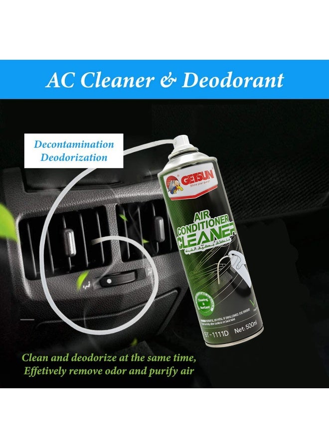 GETSUN 4 pcs Getsun Air Conditioner Cleaner Spray 500ml, Car AC Evaporator Cleaner Foam, Air Conditioning Coil Cleaner, AC Vent Cleaner, Removes Dirt and Odor, Deep Cleaning Foam, Fresh Air Conditioner Maintenance Spray for Cars and Vehicles - Image 3