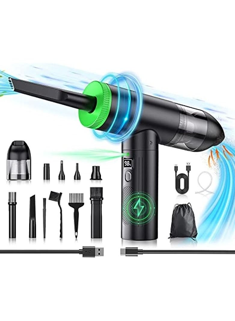 Homeosoobone - Electric Air Duster and Vacuum 2 in 1, 3-Gear to 91000RPM, 7600mAh Cordless Duster Replaces Air Cans /Pump for Computer Keyboard Camera Car Home Cleaning - Image 1