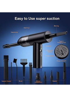 Homeosoobone Compressed Air Duster, Electric Air Duster and Vacuum 2 in 1, 3-Gear to 91000RPM, 7600mAh Cordless Duster Replaces Air Cans /Pump for Computer Keyboard Camera Car Home Cleaning  - Image 3
