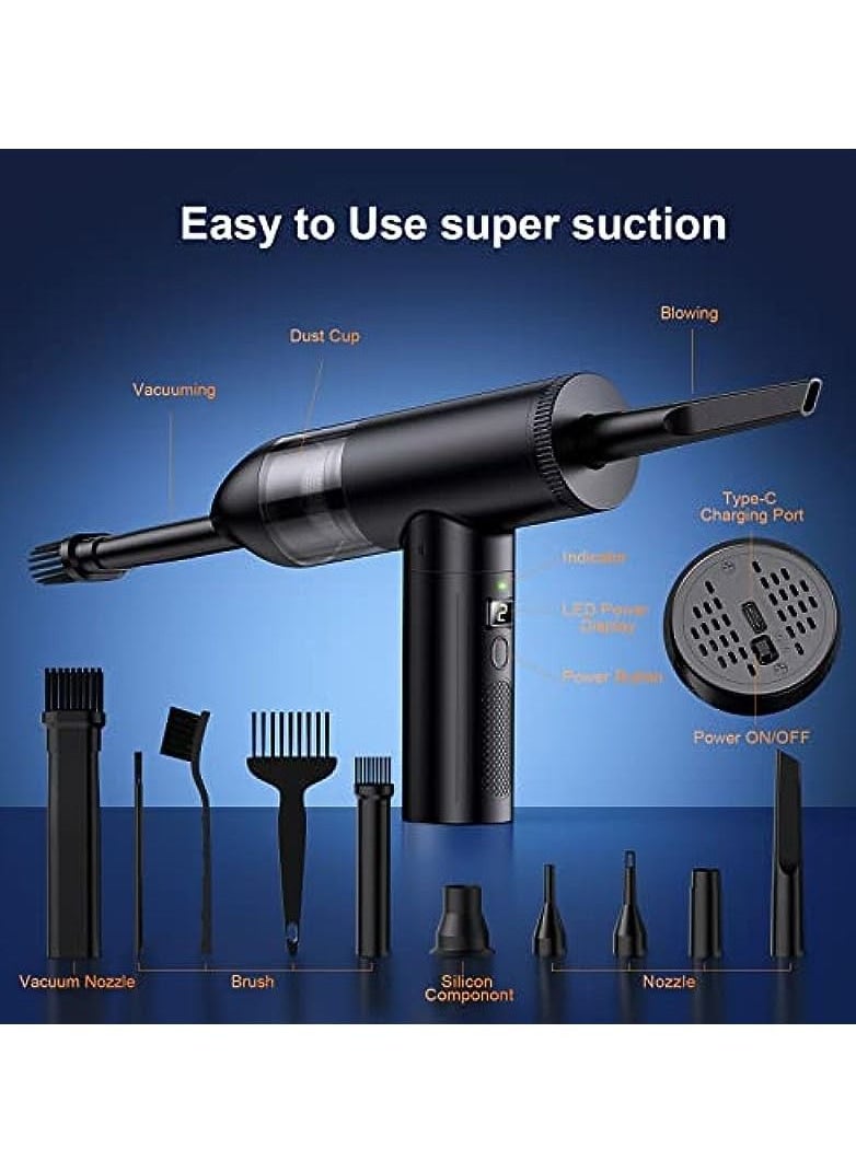 Homeosoobone - Electric Air Duster and Vacuum 2 in 1, 3-Gear to 91000RPM, 7600mAh Cordless Duster Replaces Air Cans /Pump for Computer Keyboard Camera Car Home Cleaning - Image 1