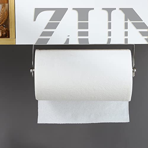 ZUNTO Paper Towel Holder Cabinet Door or Under Cabinet, Self Adhesive Big Roll Holder Wall Mount, Stainless Steel - Image 3