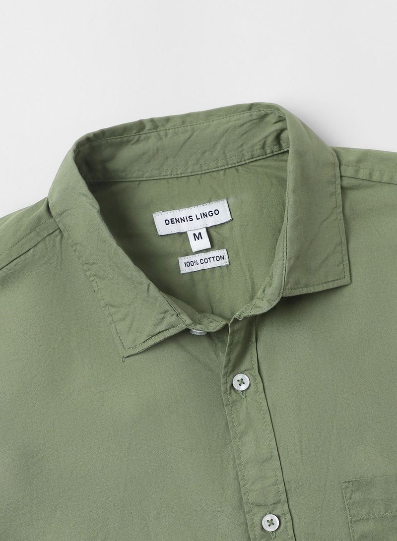 Dennis Lingo Men's Solid Dusty Green Casual Shirt - Image 2