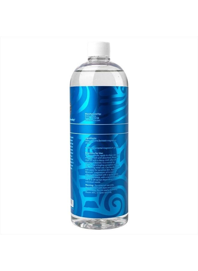 Ancient Minerals - Magnesium Oil Refill Bottle, high Concentration Topical Genuine Zechstein Magnesium Chloride Topical Magnesium (33oz) - Image 1