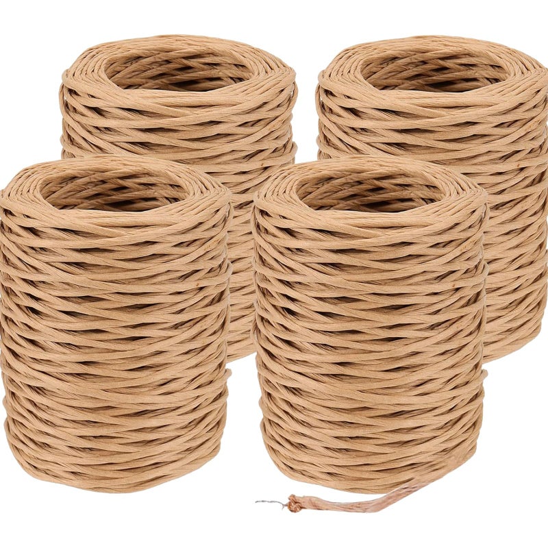 MOUYAT 4 Rolls Total 656 Feet 21 Gauge 2mm Natural Floral Bind Wire Wrap Twine, Paper Covered Rustic Vine Wrapping Wire for Craft, Flower Bouquets Crown, Christmas Wreaths, Wedding, Weaving - Image 1