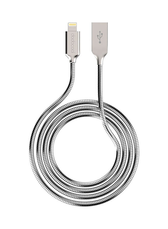 NIBEMINENT MFi Certified USB Lightning Cable 1meter Silver - Image 1