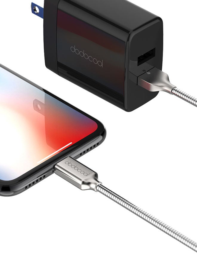 NIBEMINENT MFi Certified USB Lightning Cable 1meter Silver - Image 4