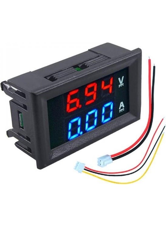 CDM - Digital Ammeter 0-10A Voltmeter 0-100V - With Case - Image 1