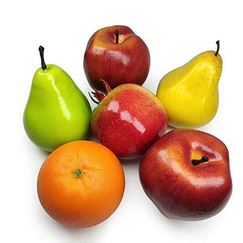 Lorigun Artificial Fruits Pack,Fake Fruits for Home Decor,Simulation Fruit Set,Faux Fruits Set for Party Chirstmas Decortion,Fruit Modle for Photoshoot,Fake Apples,Pomegranate,Mixture Fruits 6 Pieces/Set - Image 5