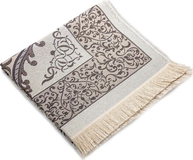 İhvan Luxury Light Color Ottoman Taffeta Prayer Rug - 0210 - Brown Color