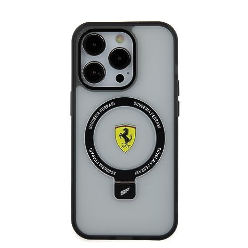CG MOBILE Ferrari Phone Case [Official Licensed] Mag-Safe Compatible | Ring Stand Protective Case Compatible with iPhone 15 Pro (6.1-Inch) 2023 - Transparent/Black - Image 3
