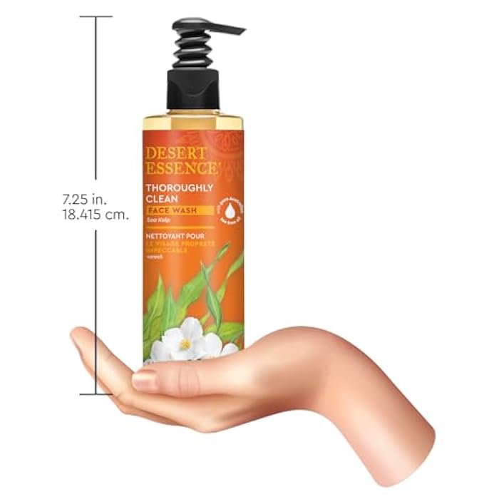Desert Essence Thoroughly Clean Face Wash with Sea Kelp, Tea Tree Oil, Nourishing Castile Soap, Coconut Oil & More - Gently Remove Dirt & Impurities Without Drying Skin - Vegan, Sulfate Free - 8.5oz - Image 5