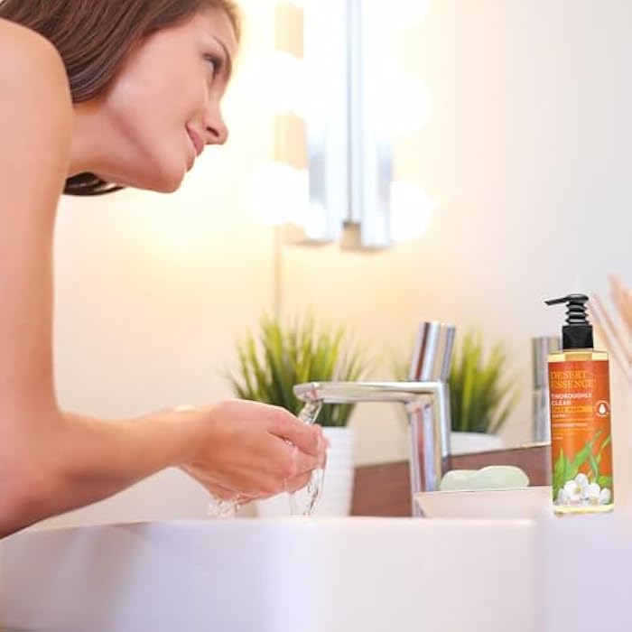 Desert Essence Thoroughly Clean Face Wash with Sea Kelp, Tea Tree Oil, Nourishing Castile Soap, Coconut Oil & More - Gently Remove Dirt & Impurities Without Drying Skin - Vegan, Sulfate Free - 8.5oz - Image 3