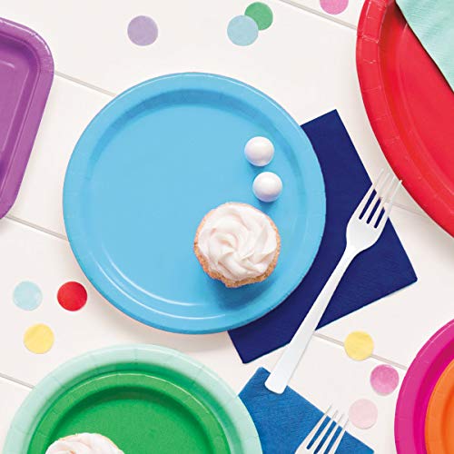 Unique Party Lovely Powder Blue Solid Round Dinner Plates - Vibrant 9"" (Pack of 8) - Sturdy & Stylish - Perfect for Birthdays  Showers & Celebrations - Image 4