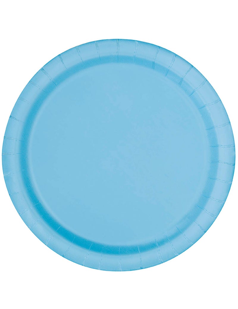 Unique Party Lovely Powder Blue Solid Round Dinner Plates - Vibrant 9"" (Pack of 8) - Sturdy & Stylish - Perfect for Birthdays  Showers & Celebrations - Image 3