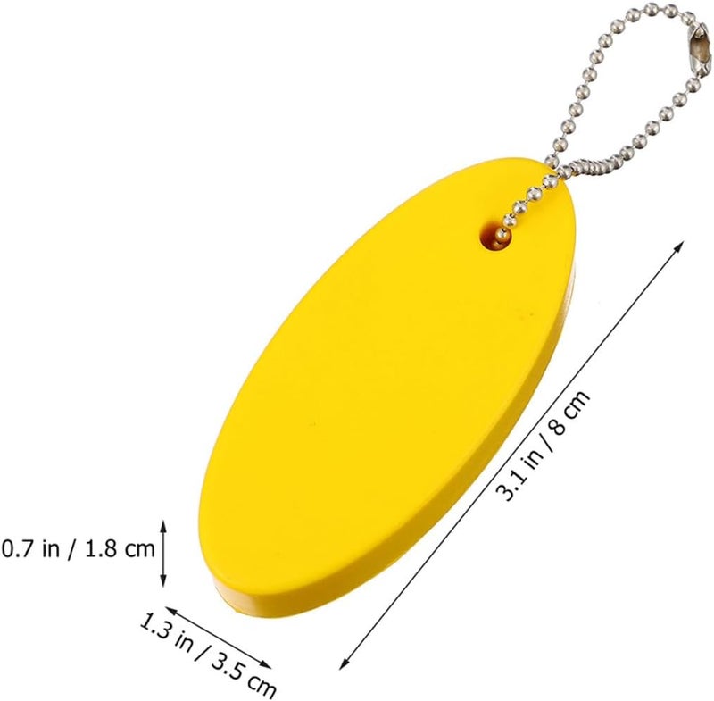 4pcs Oval Floating Keychain Pu Key Rings Eva Foam, Buoyant Sports Key Chain Set for Boating Sailing Fishing Outdoor Water Activities Random Color - Image 2