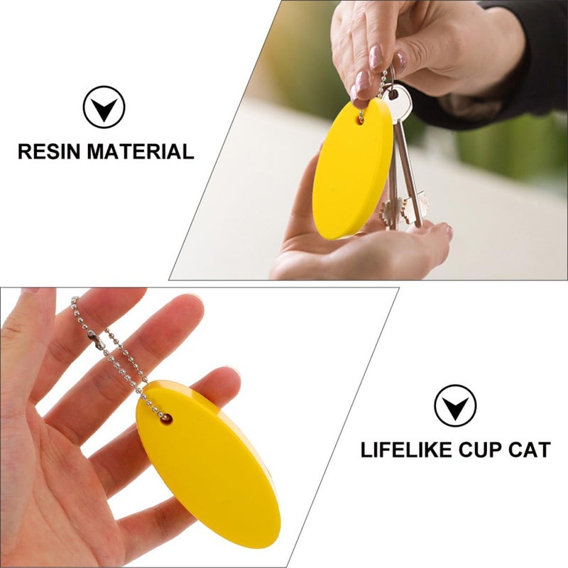 4pcs Oval Floating Keychain Pu Key Rings Eva Foam, Buoyant Sports Key Chain Set for Boating Sailing Fishing Outdoor Water Activities Random Color - Image 4
