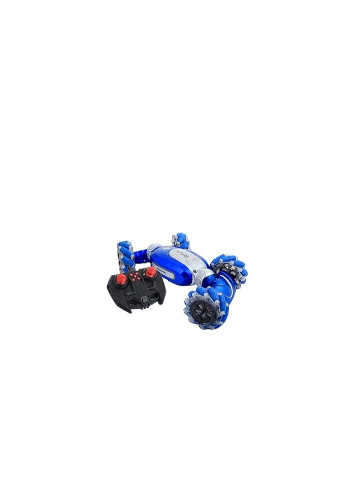 Remote Control Twisting Stunt Car - Jumbo Size, Blue - 360° Rotating Action Toy for Kids