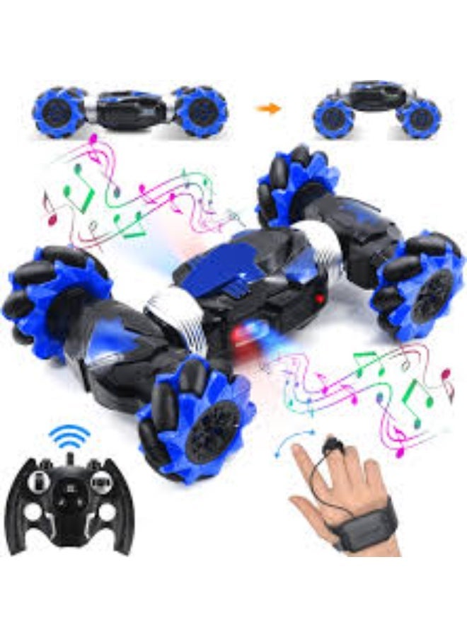 Remote Control Twisting Stunt Car - Jumbo Size, Blue - 360° Rotating Action Toy for Kids - Image 1