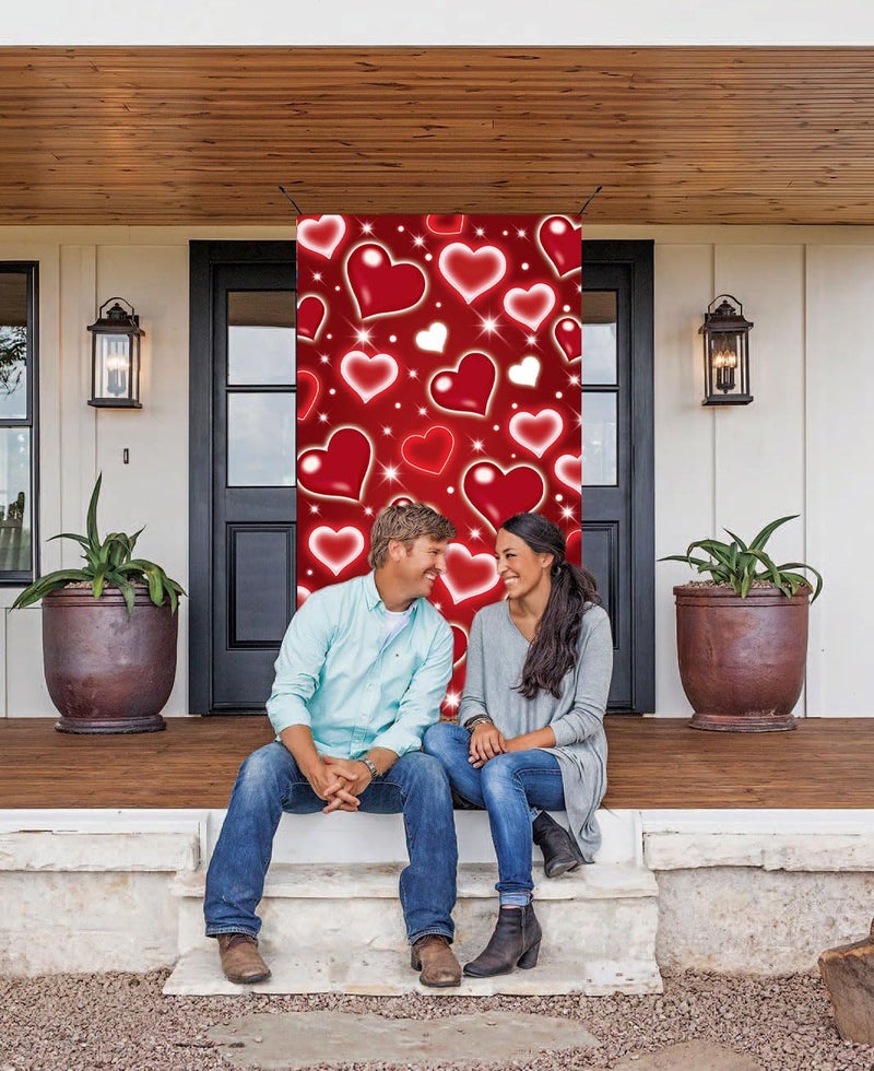 BUTEN Mother's Day Red Heart Door Cover Decorations Photo Backdrop Early 2000s Background for Photography Happy Birthday Banner Old School Valentines Selfile Wall (Red) - Image 5