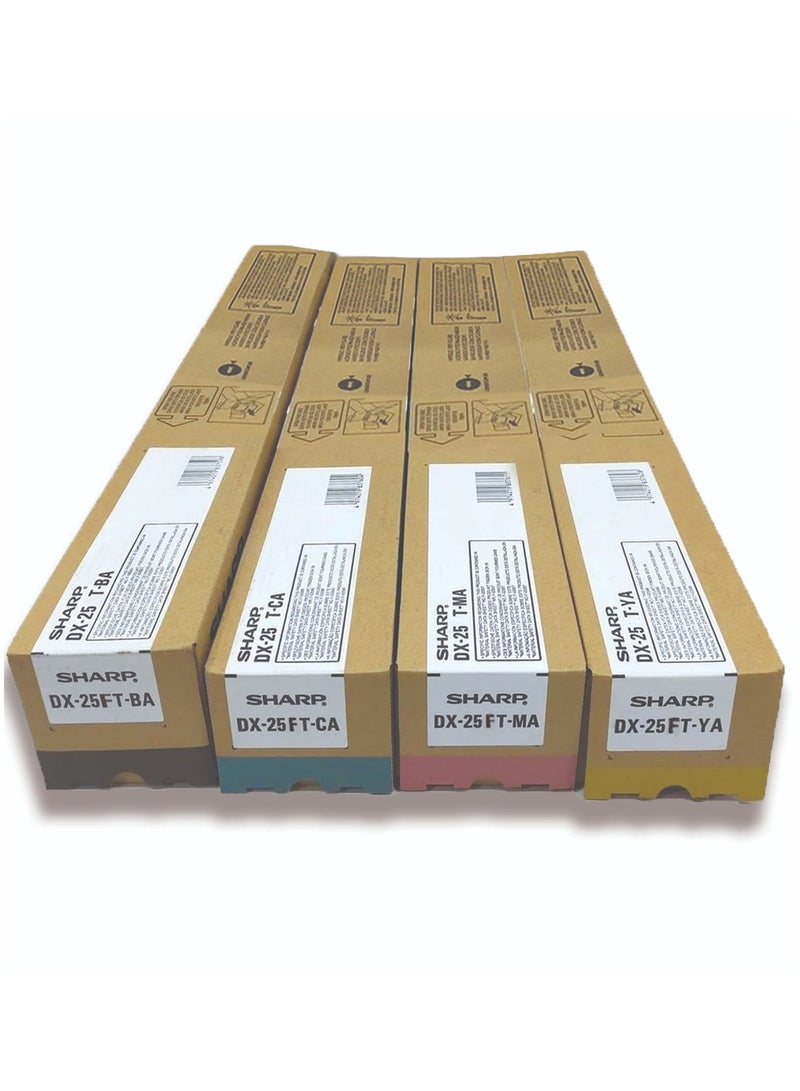 شارب خرطوشة حبر DX-25FT الأصلية لطابعات DX2000U وDX2500N، عبوة من 4 قطع - Image 1