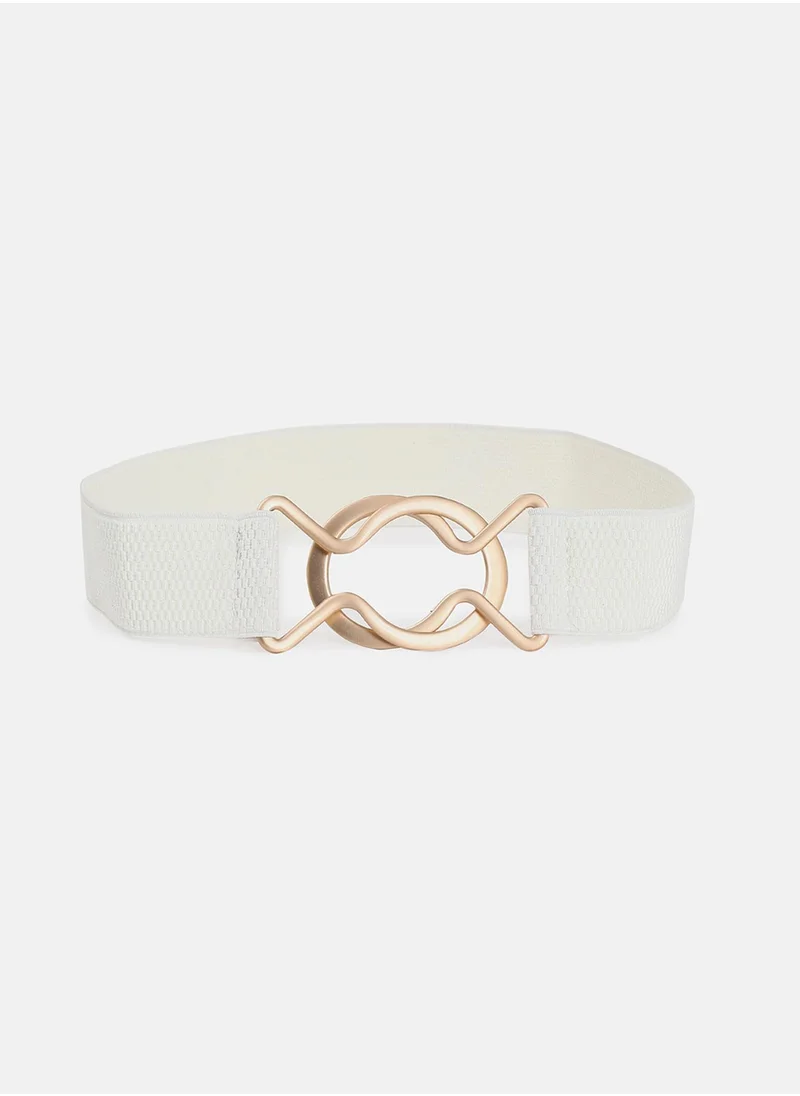 صوص هاوت White Gold-Toned Solid Stretchable Belt