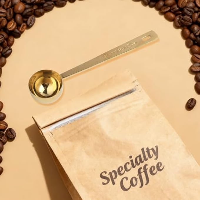 ريحني ملعقة مائدة بحجم 15 مل قياس ملعقة صغيرة من الفولاذ المقاوم للصدأ بتشطيب ذهبي مقبض ملعقة طعام 5 جرام ملعقة قياس دقيقة لمكملات الكولاجين للقهوة مسحوق البروتين - Image 4