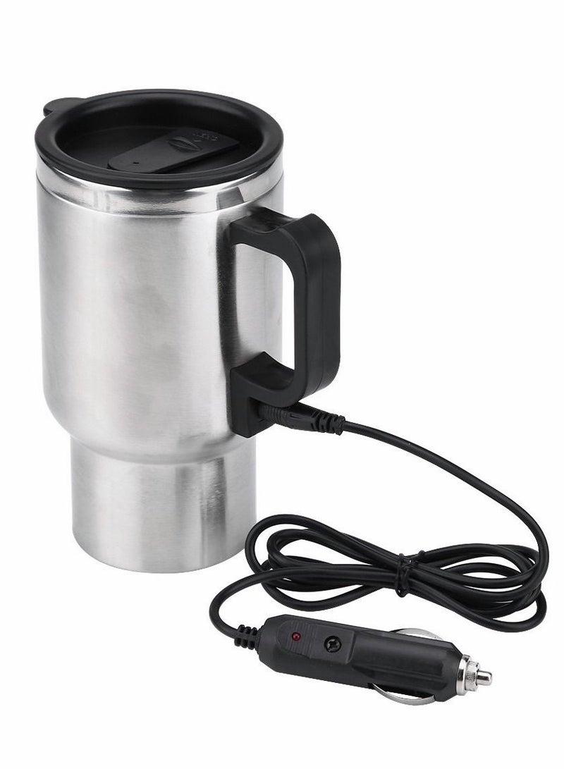 SYOSI Car Kettle Boiler 450ml Car Heating Travel Cup Stainless Steel Mug Car Coffee Cup Warmer with DC 12V Charger for Car (Kettle Boiler)