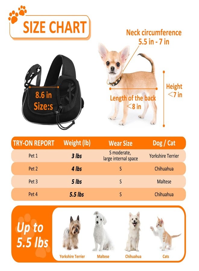 Gloppie Small Dog Sling Carrier Puppy Sling Travel Cat Carrier Dog Carrying Bag Pet Carrier for Small Dogs Below 5 lbs Pet Supplies Cute Black - Image 2