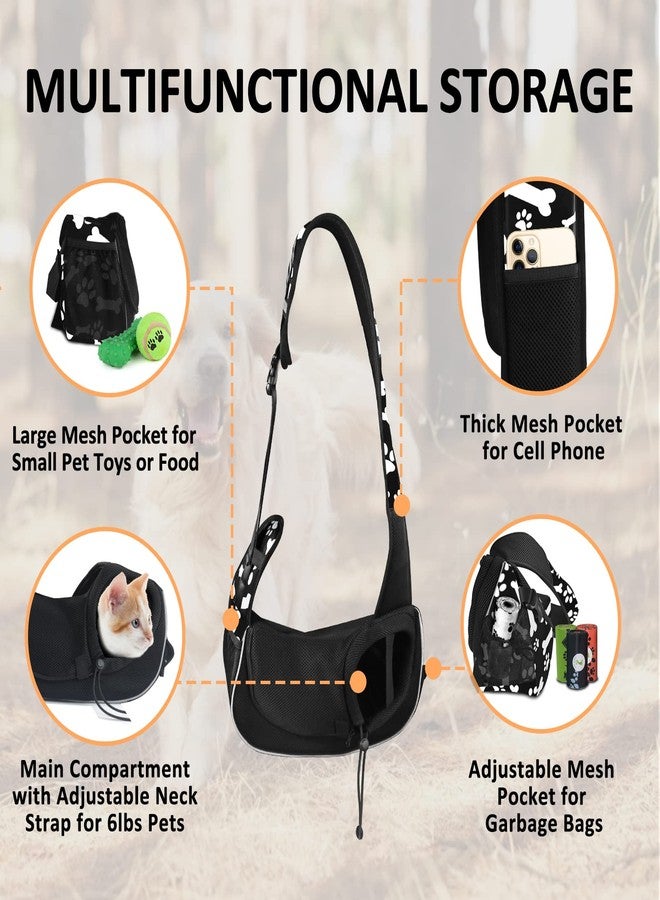 Gloppie Small Dog Sling Carrier Puppy Sling Travel Cat Carrier Dog Carrying Bag Pet Carrier for Small Dogs Below 5 lbs Pet Supplies Cute Black - Image 4