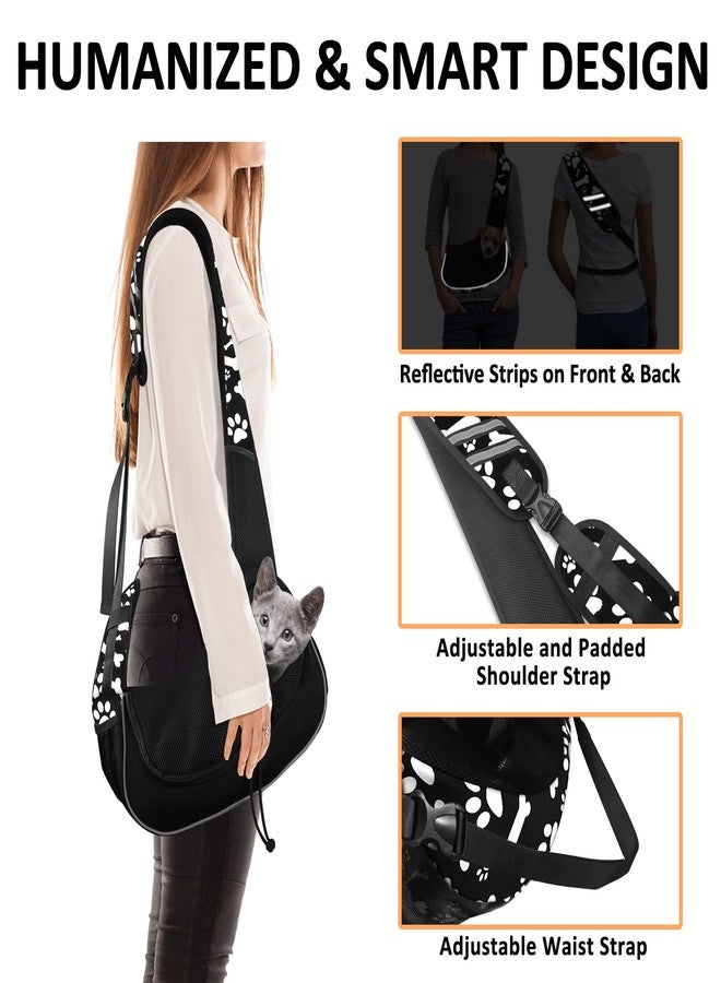 Gloppie Small Dog Sling Carrier Puppy Sling Travel Cat Carrier Dog Carrying Bag Pet Carrier for Small Dogs Below 5 lbs Pet Supplies Cute Black - Image 3