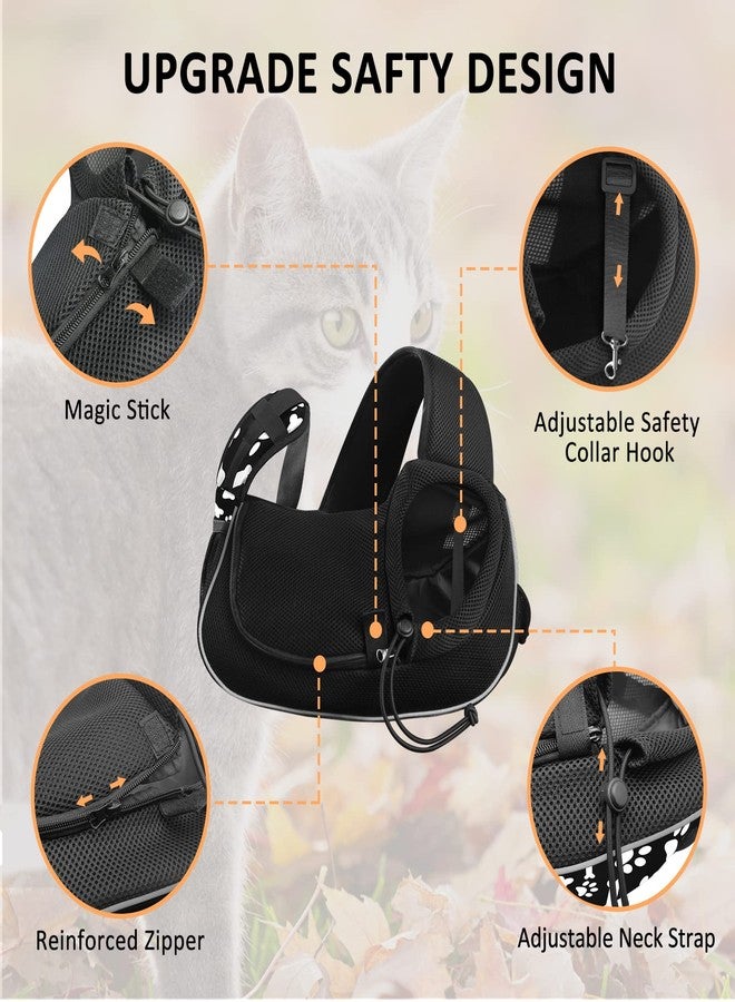 Gloppie Small Dog Sling Carrier Puppy Sling Travel Cat Carrier Dog Carrying Bag Pet Carrier for Small Dogs Below 5 lbs Pet Supplies Cute Black - Image 5