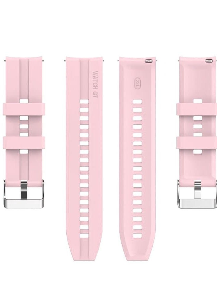 Silicone Band 20MM For Samsung Gear Sport/Watch 6/5/4 40mm 44mm/Watch 6 Classic 43mm 47mm/ 5 Pro 45mm/S2 classic/Active 2 40mm 44mm/Amazfit GTS/2/2e/GTS3/3 Pro/GTS4/2 Mini/3 Mini/4Mini Pink - Image 4