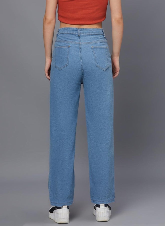KOTTY Womens Solid French Mirage Blue Mid Rise (Blue,S)-KTTLADIESJEANS2919S - Image 4