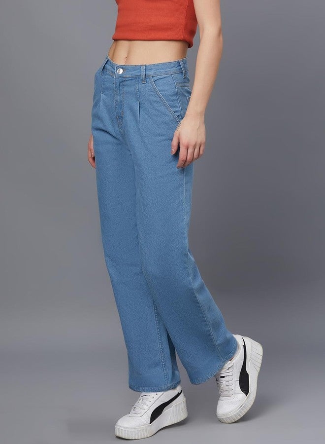 KOTTY Womens Solid French Mirage Blue Mid Rise (Blue,S)-KTTLADIESJEANS2919S - Image 3