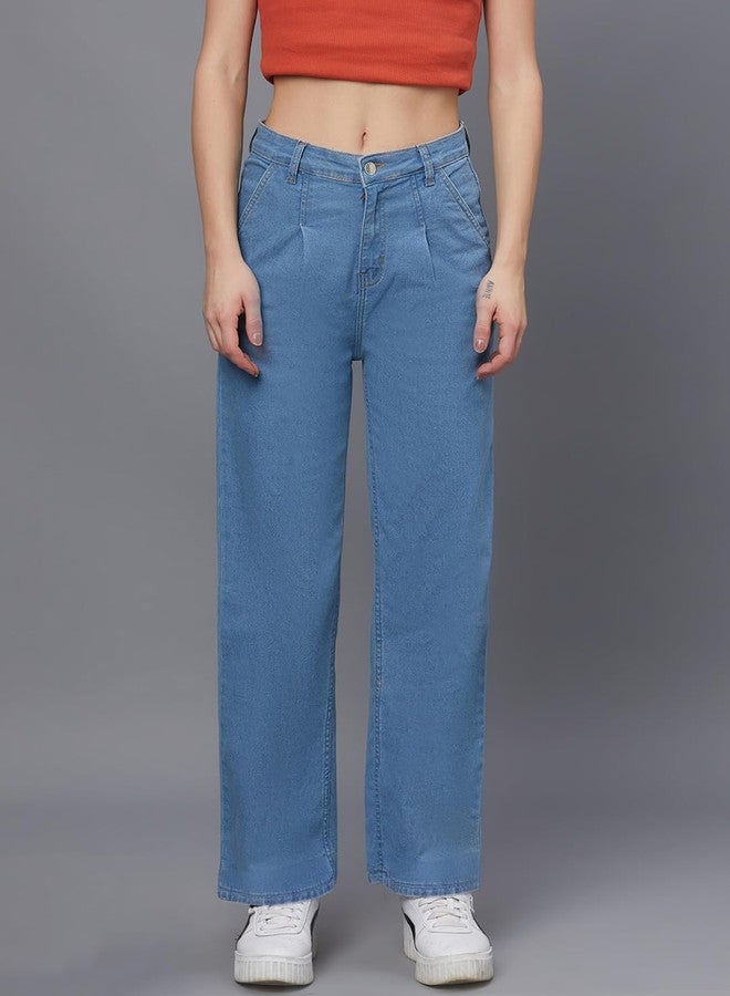 KOTTY Womens Solid French Mirage Blue Mid Rise (Blue,S)-KTTLADIESJEANS2919S - Image 5