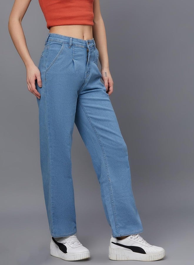KOTTY Womens Solid French Mirage Blue Mid Rise (Blue,S)-KTTLADIESJEANS2919S - Image 2