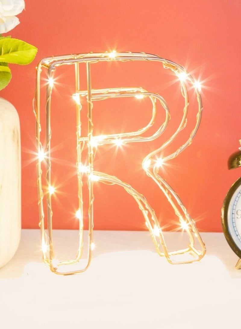 Salla Golden Letter R Glowing with LED Lights 25cm - Image 2