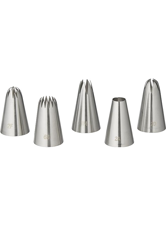 Raxoom Lekeone Large Cake Decorating Tools, Piping And Icing Nozzle, Stainless Steel, Pack of 5 - Image 1