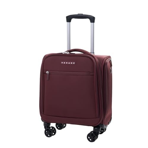 Verage Underseat Carry On Luggage with Wheels, 14.5-Inch Spinner Small Suitcase, Softside Lightweight Travel Bag for Men and Women, Airplane Carry On Bag, Burgundy Red - Image 2