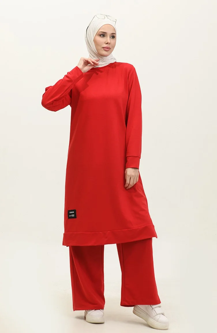 Sefa Merve Two Rope Tunic Trousers Double Suit 0044-18 Red