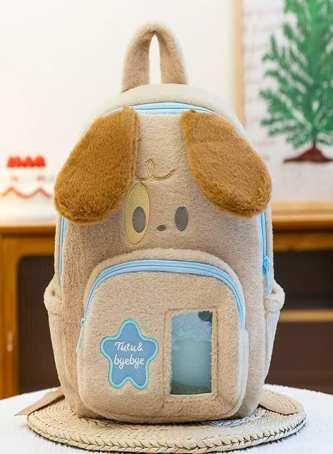 Voroly Kids Soft Cartoon Travelling School Bag Soft Plush Standard 2 Compartment Backpack Boys Girls For 2 To 5 Years Boys/Girls Nursery Preschool 10 Litre (BROWN) - Image 5
